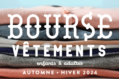 visuel bourse aux vêtements - pile de linge plié automne hiver 